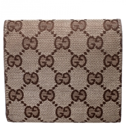 Gucci Beige/Brown GG Canvas Eclipse Compact Wallet