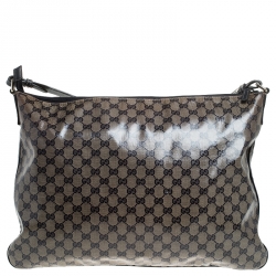 Pre Owned Gucci Blue Monogram Crystal GG Messenger Bag