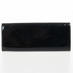 مملوكة مسبقًا Gucci Black Patent Leather Buckle Clutch
