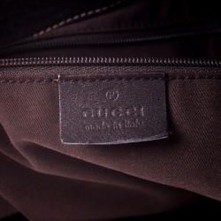 Pre Owned Gucci Beige/Brown GG Canvas and Leather D Ring Tote