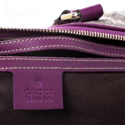 Gucci Purple/Beige GG Supreme Canvas Limited Edition Joy Web Boston Bag with Wallet