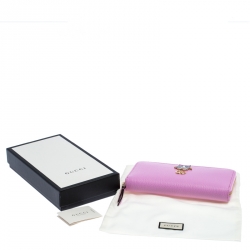 Gucci Pink GG Marmont Leather Limited Edition Bosco Zip Around Wallet