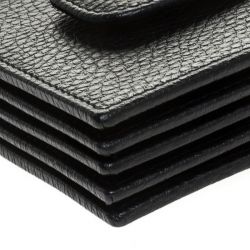 مملوكة مسبقًا Gucci Black GG Marmont Leather Expandable Card Holder