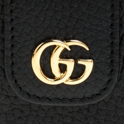 مملوكة مسبقًا Gucci Black GG Marmont Leather Expandable Card Holder