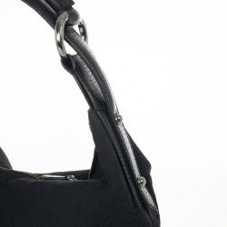 Pre Owned Gucci Black Monogram Horsebit Hobo