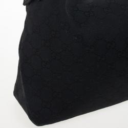 Pre Owned Gucci Black Monogram Horsebit Hobo