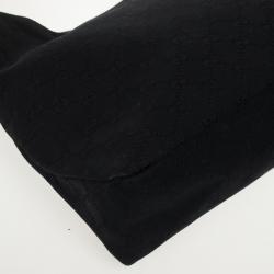 Pre Owned Gucci Black Monogram Horsebit Hobo