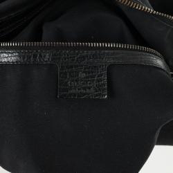 Pre Owned Gucci Black Monogram Horsebit Hobo