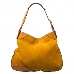 Pre Owned حقيبة كتف غوتشي هورسبيت هيسلر جلد GG بنية/ بيج