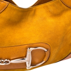 Pre Owned حقيبة كتف غوتشي هورسبيت هيسلر جلد GG بنية/ بيج