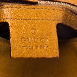 Pre Owned حقيبة كتف غوتشي هورسبيت هيسلر جلد GG بنية/ بيج