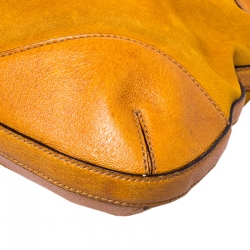 Pre Owned حقيبة كتف غوتشي هورسبيت هيسلر جلد GG بنية/ بيج