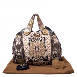 مملوكة مسبقًا حقيبة هوبو غوتشي هيستريا قماش مطرز متعددة الألوان كبيرة