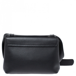 مملوكة مسبقًا Gucci Black Leather Large GG Marmont Shoulder Bag