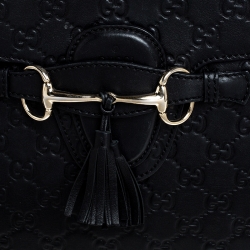 مملوكة مسبقًا Gucci Black Guccissima Leather Large Emily Chain Shoulder Bag
