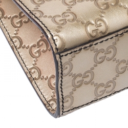 مملوكة مسبقًا Gucci Gold Guccissima Leather Medium Emily Chain Shoulder Bag