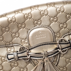 مملوكة مسبقًا Gucci Gold Guccissima Leather Medium Emily Chain Shoulder Bag