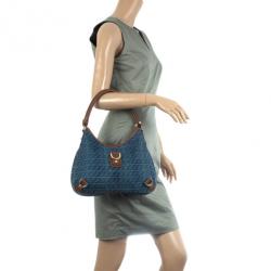 Pre Owned Gucci Denim Abbey Medium D-Ring Hobo Bag