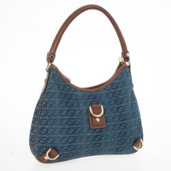 Pre Owned Gucci Denim Abbey Medium D-Ring Hobo Bag
