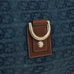 Pre Owned Gucci Denim Abbey Medium D-Ring Hobo Bag