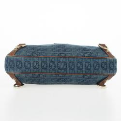 Pre Owned Gucci Denim Abbey Medium D-Ring Hobo Bag
