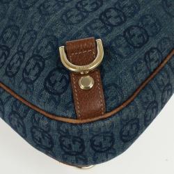 Pre Owned Gucci Denim Abbey Medium D-Ring Hobo Bag