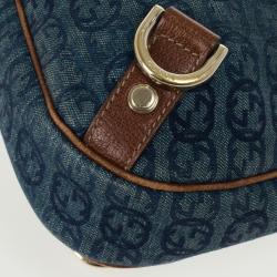 Pre Owned Gucci Denim Abbey Medium D-Ring Hobo Bag