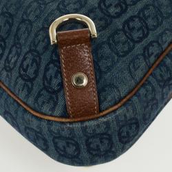 Pre Owned Gucci Denim Abbey Medium D-Ring Hobo Bag