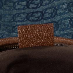 Pre Owned Gucci Denim Abbey Medium D-Ring Hobo Bag