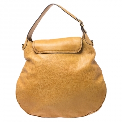 Gucci Mustard Leather Large New Pelham Horsebit Shoulder Bag