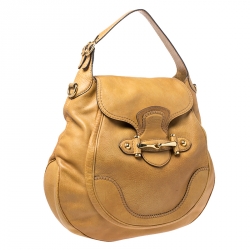 Pre Owned Gucci Mustard Leather Large New Pelham Horsebit Shoulder Bag