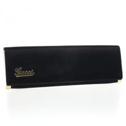 Pre Owned Gucci Black Satin Evening Clutch