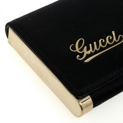 Pre Owned Gucci Black Satin Evening Clutch