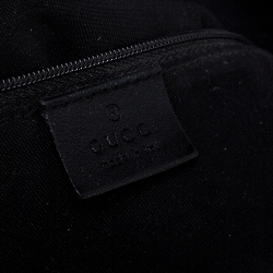 Gucci Black GG Canvas and Leather D Ring Tote