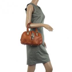 Pre Owned Gucci Embossed Horsebit Satchel 