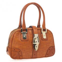 Pre Owned Gucci Embossed Horsebit Satchel 