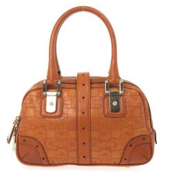 Pre Owned Gucci Embossed Horsebit Satchel 