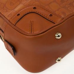 Pre Owned Gucci Embossed Horsebit Satchel 