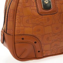 Pre Owned Gucci Embossed Horsebit Satchel 