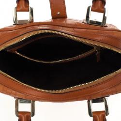 Pre Owned Gucci Embossed Horsebit Satchel 