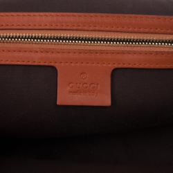Pre Owned Gucci Embossed Horsebit Satchel 