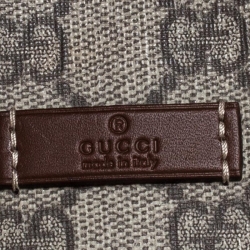 Pre Owned حقيبة يد غوتشي Joy Shopper جلد وكانفاس مقوى سوبريم GG بنية