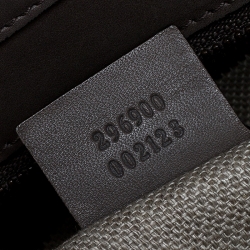 مملوكة مسبقًا Gucci Taupe Leather Duilio Brogue Satchel 