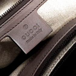 مملوكة مسبقًا Gucci Taupe Leather Duilio Brogue Satchel 