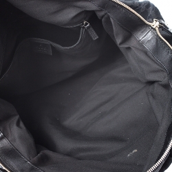 مملوكة مسبقًا حقيبة غوتشي Sukey Boston متوسطة جلد وكانفاس GG سوداء