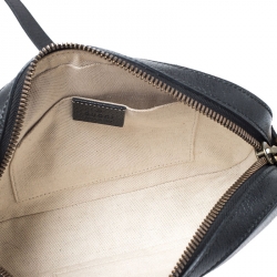 Pre Owned Gucci Black Leather Animalier Disco Shoulder Bag