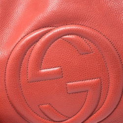 Pre Owned Gucci Orange Leather Medium Soho Tote