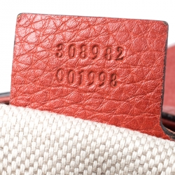 Pre Owned Gucci Orange Leather Medium Soho Tote
