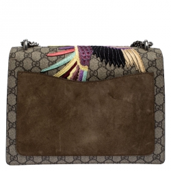 Pre Owned حقيبة كتف غوتشي ديونيسوس زخرفة طائر  كانفاس سوبريم GG بيج متوسطة