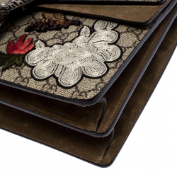 Pre Owned حقيبة كتف غوتشي ديونيسوس زخرفة طائر  كانفاس سوبريم GG بيج متوسطة